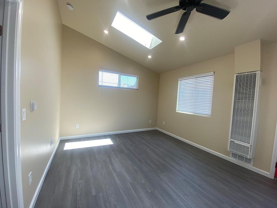 Cozy living room with skylight.