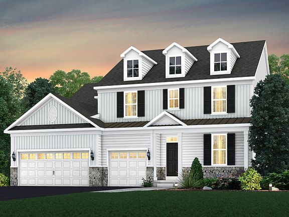 Farmhouse HR2F, 3-car garage with stone