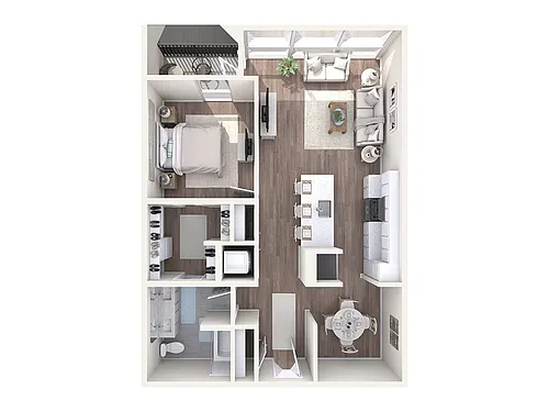 Floor plan 1 Bedroom + Den - A+3