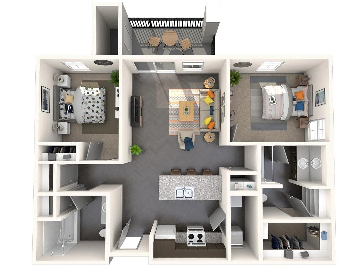 Floor plan Classic 2 Bed - 2 Bath A