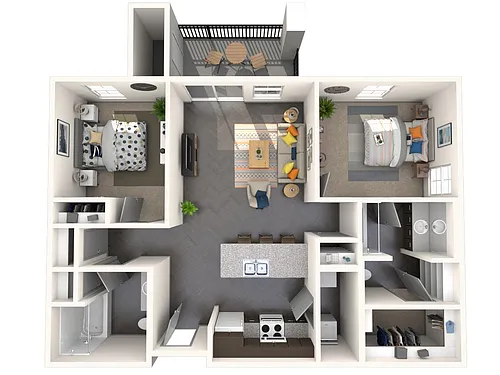 Floor plan Classic 2 Bed - 2 Bath A
