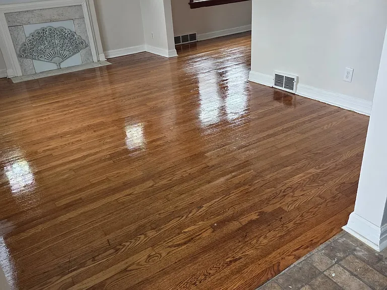 Living room - freshly refinished floors throughout!