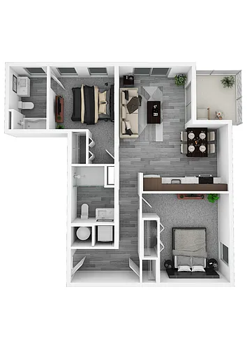 Floor plan Flats B2 - 2 bedroom 2 bath