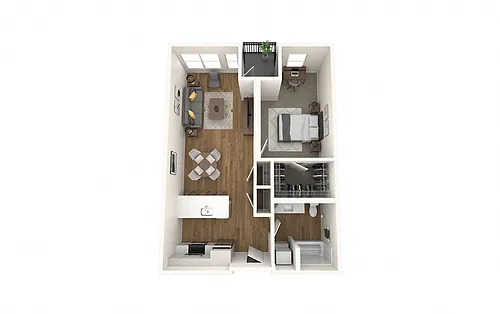 Floor plan 1-Bedroom C