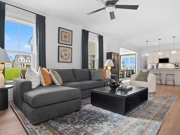 The family room of the Sheridan II single-family home by Brookfield Residential.