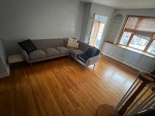 View of living room from stairs