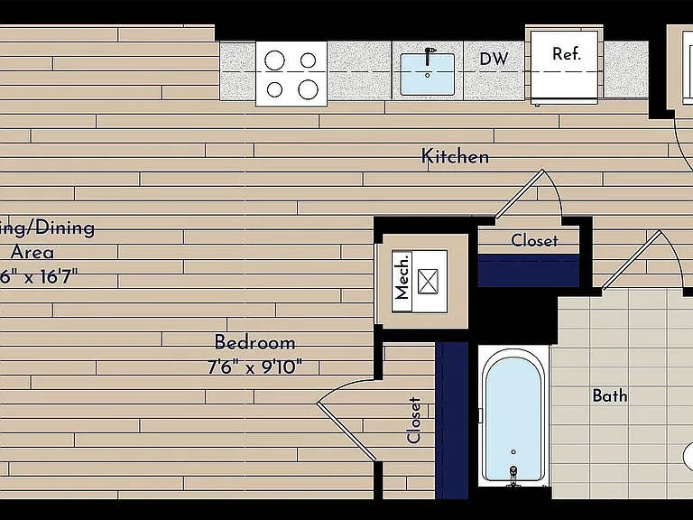 B ST-A Studio Floor Plan B ST-A Studio Floor Plan