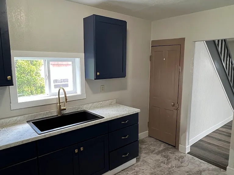 Renovated kitchen with new cabinets