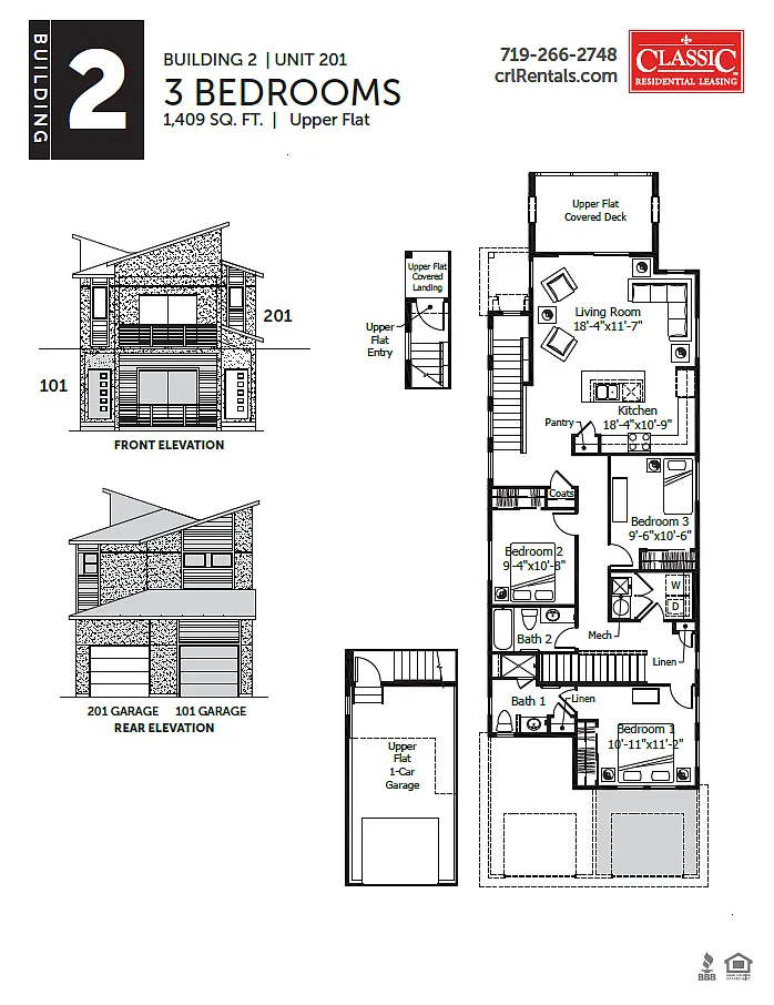 Floor plan Building 2 Upper - 3 Bedroom