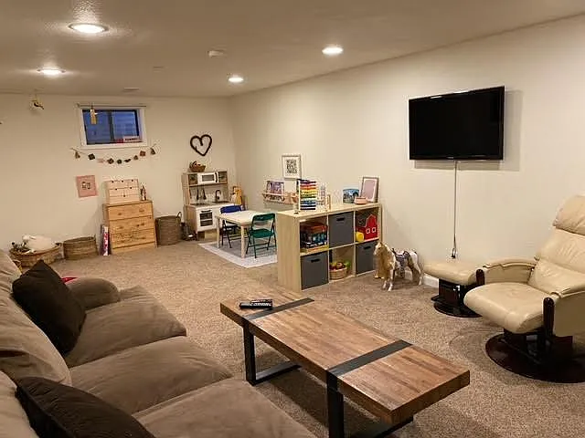 Great room, lower level.