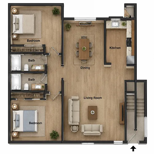 Floor plan 2B Floor Plan