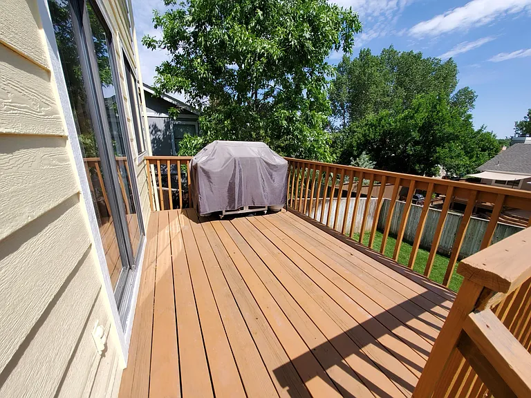 Backyard deck.