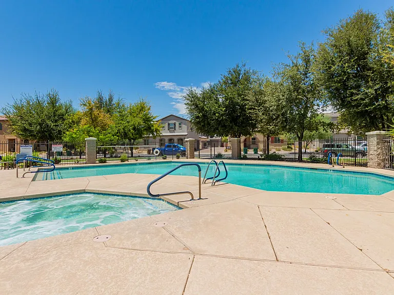Community pool and spa, newly finished surface.