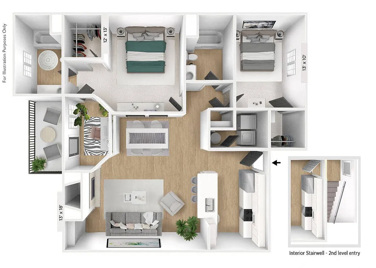 Floor plan The Horizon 2 BR 2 BA
