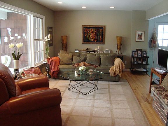 Living room with fireplace