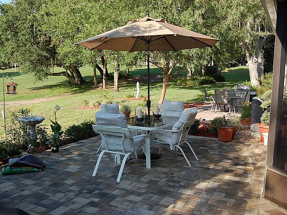 New paver patio viewing golf course