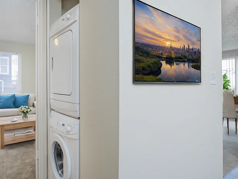 Enjoy the convenience of an in-home washer and dryer_laundry days just got easier.