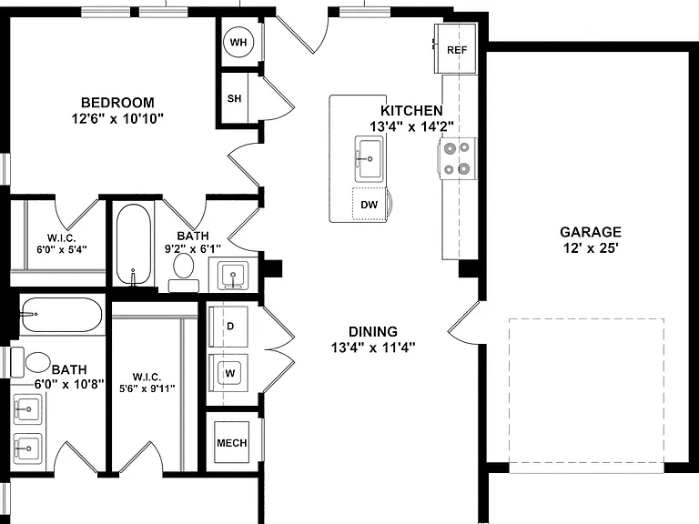 2 Bedroom | 2 Bathroom Cottage with Garage and Measurements 2 Bedroom | 2 Bathroom Cottage with Garage and Measurements