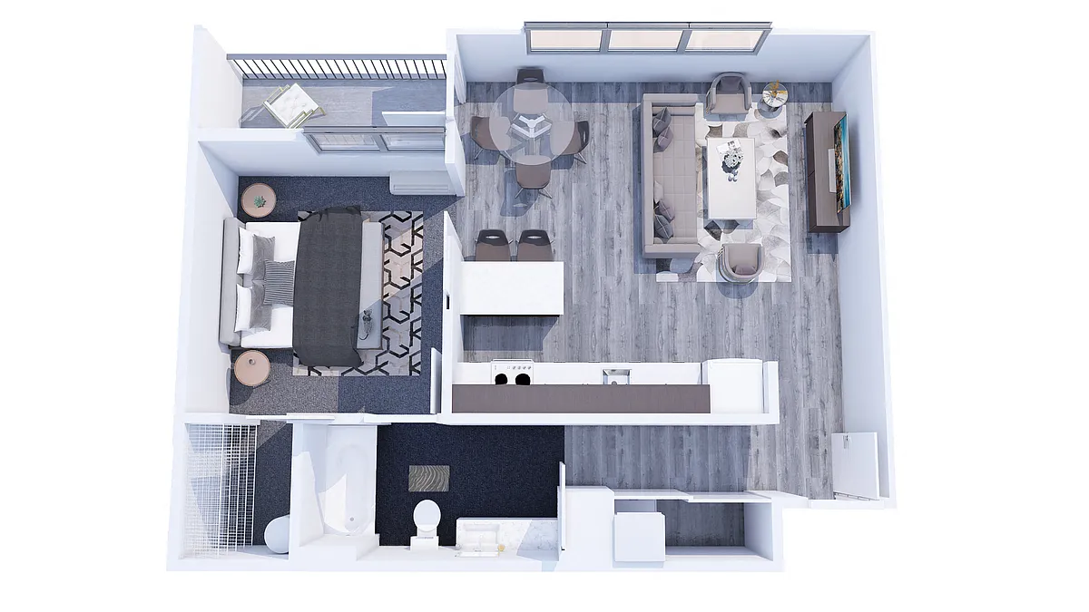 Floor plan One Bed One Bath D