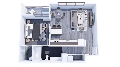 Floor plan One Bed One Bath D