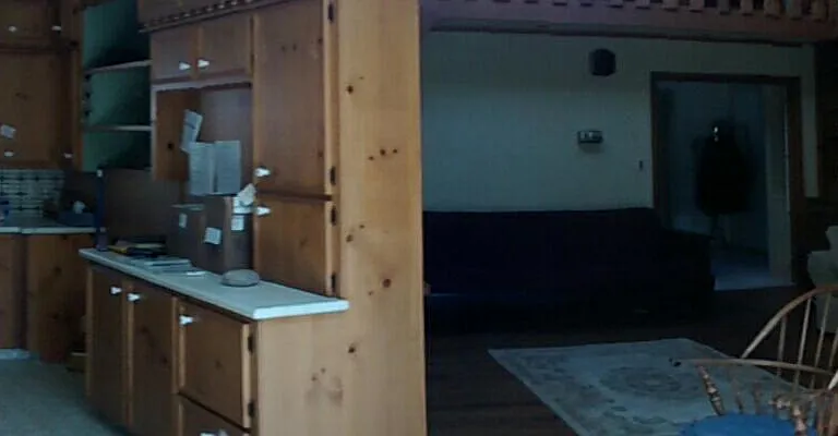 Kitchen (left) and Family room (right)