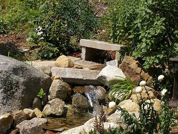 Small waterfall at Sitting area for Dog Memorial