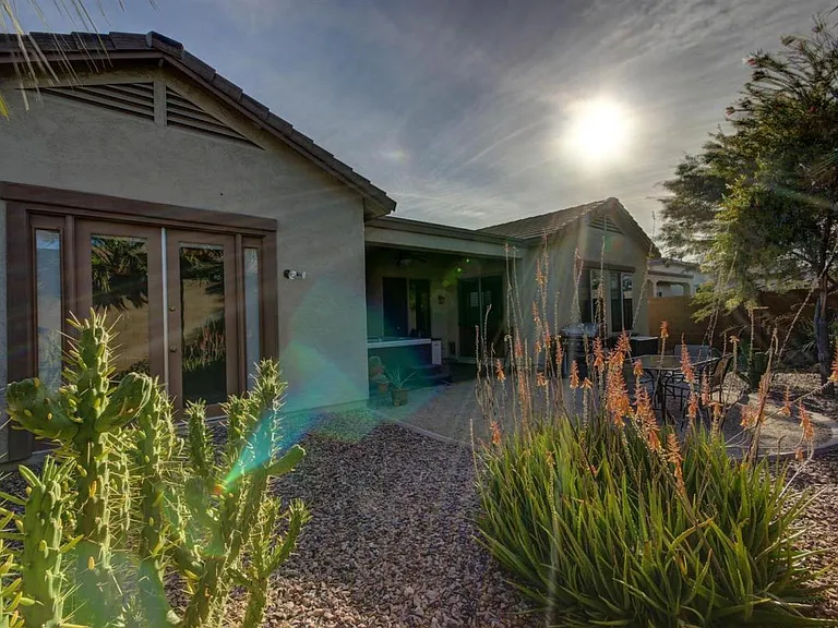 Backyard with French Door from Master