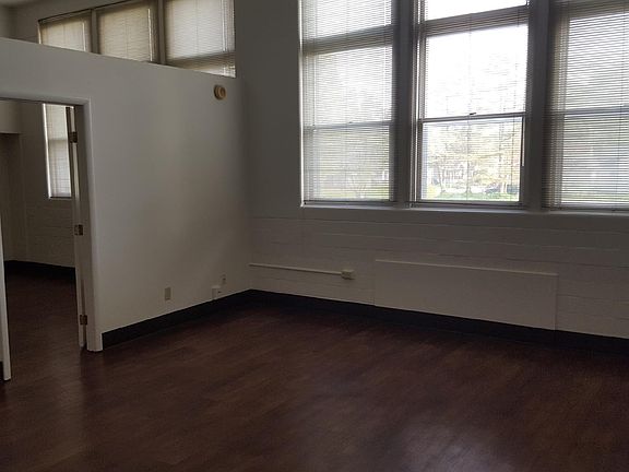 living room- tall ceilings- lots of natural light- hardwood vinyl plank flooring- ceiling fan