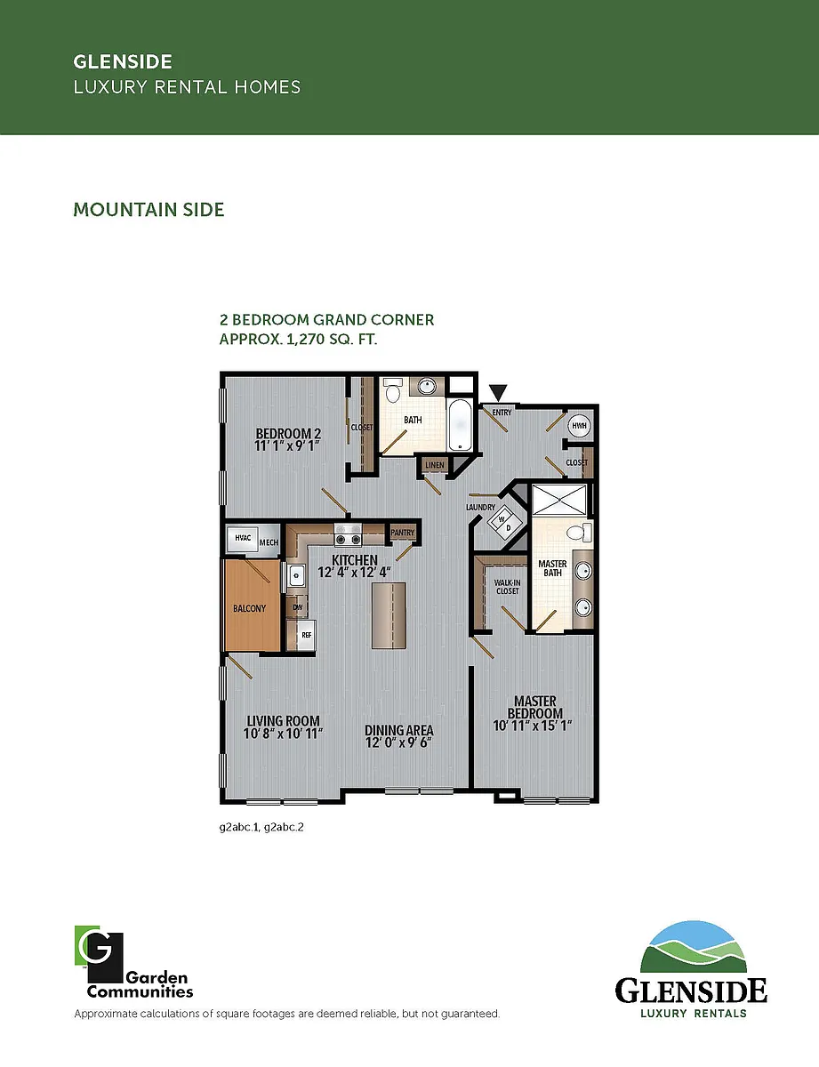 Floor plan $2.50/sq.ft. - Two Bedroom Grand Corner