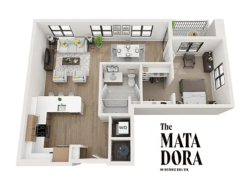 Floor plan 1LC One Bedroom / One Bath