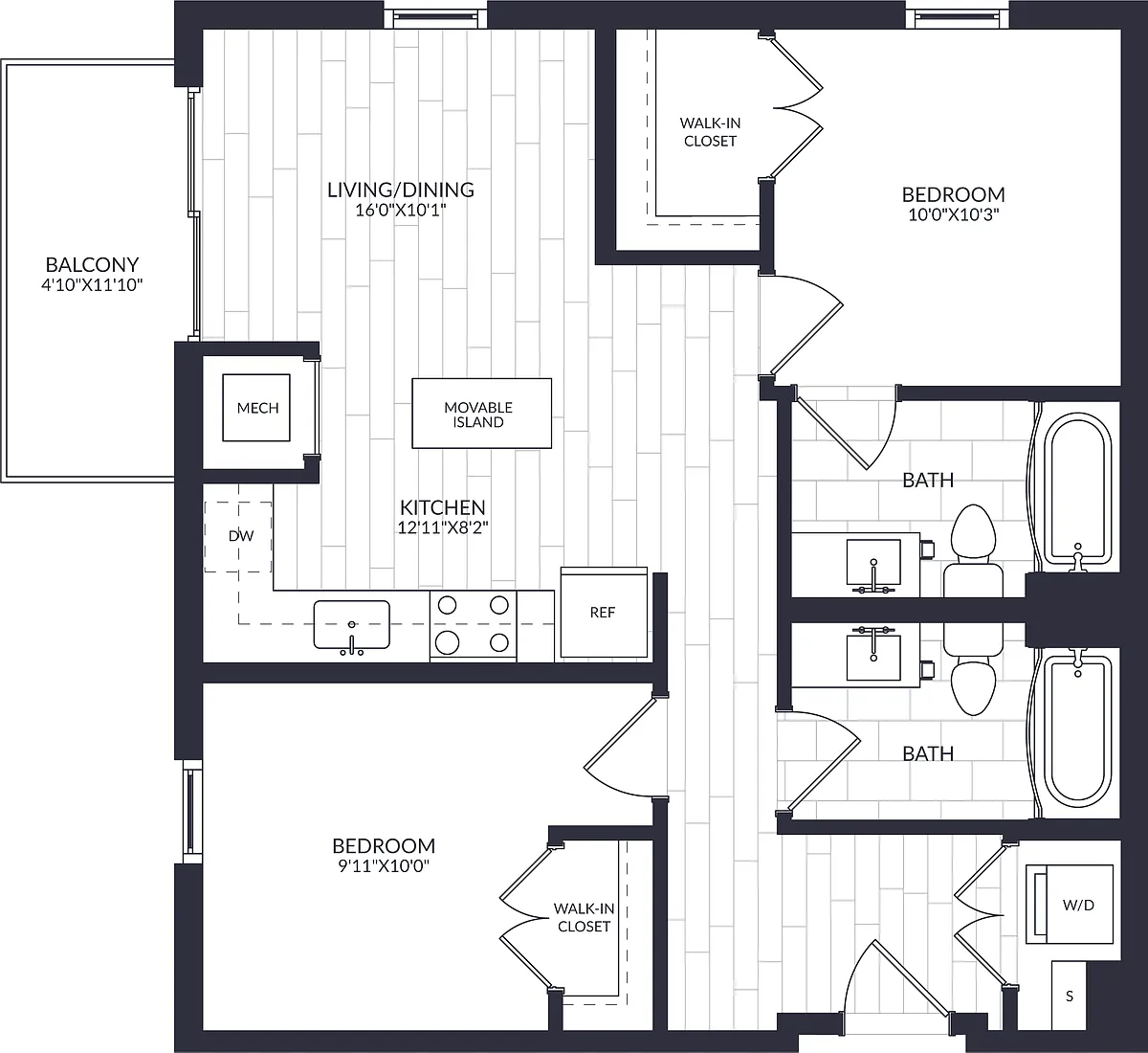 Floor plan 2 Bed/2 Bath-B2-26