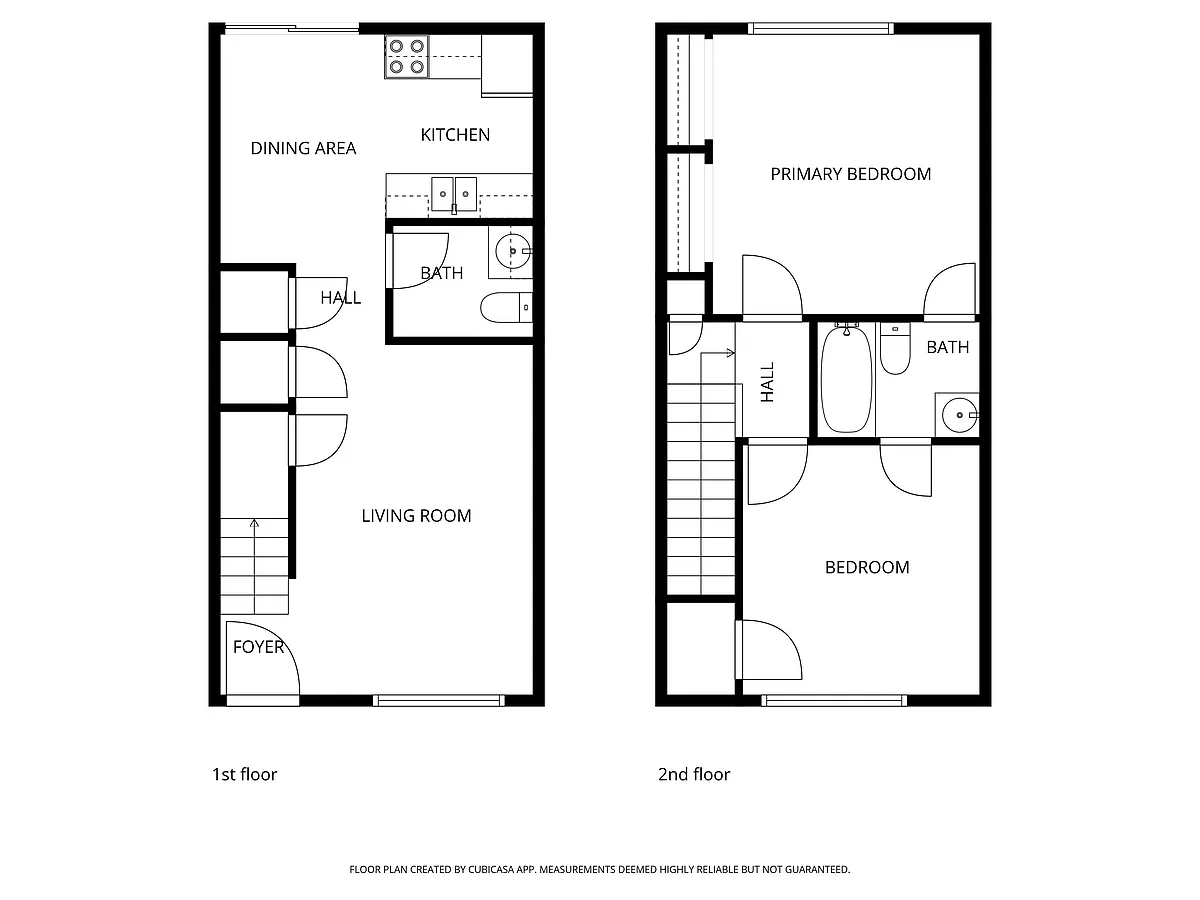 Floor plan 2 Bed 1.5 Bath