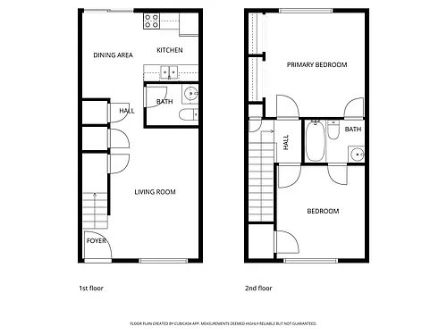 Floor plan 2 Bed 1.5 Bath