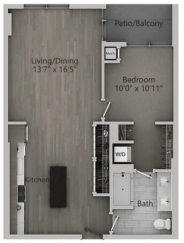 Floor plan A10 | 1 Bedroom | 770 SF