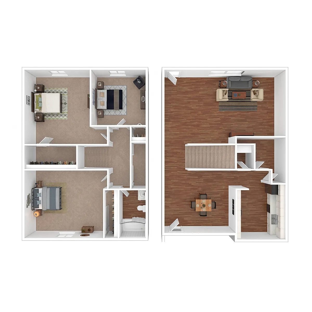 Floor plan Three Bedroom One Bath