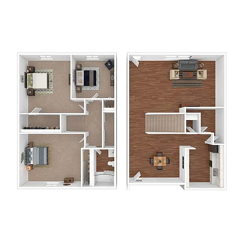 Floor plan Three Bedroom One Bath