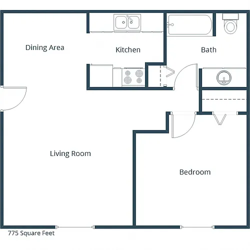 Floor plan One Bedroom 11A