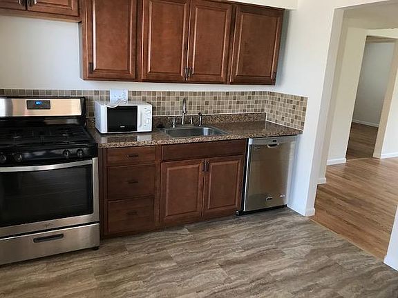 Kitchen with new cabinets, counter and appliances