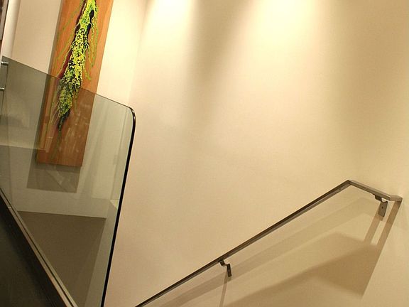 Stairs leading to living room