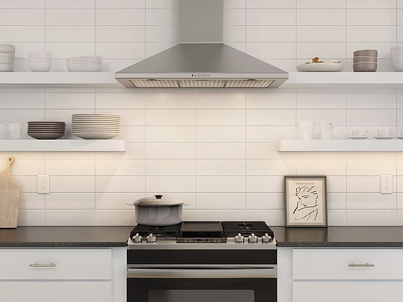 Kitchen with subway tile backsplash