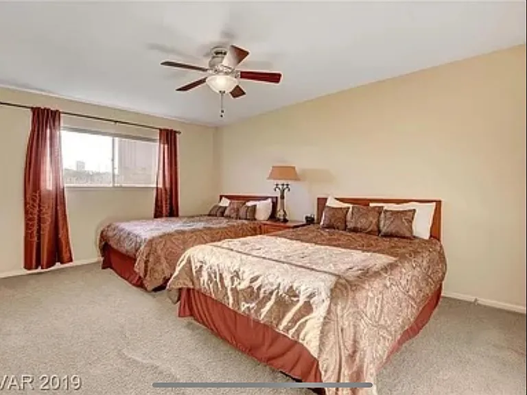 Bedroom has 2 queen size beds
