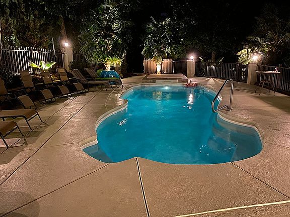 Heated Pool/Spa at night
