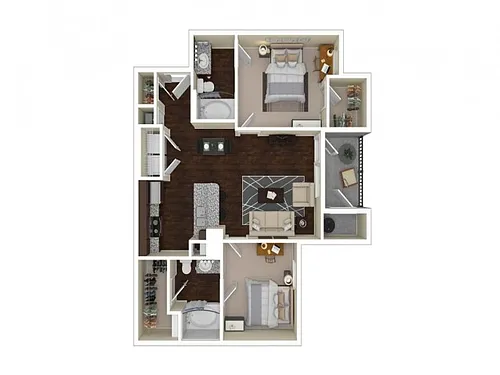 Floor plan 2 Bed / 2 Bath - Renovated