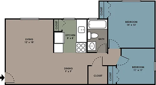 Floor plan 2 Bedroom