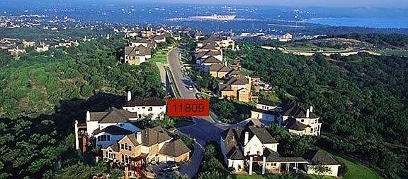 Private hilltop street with views on three sides