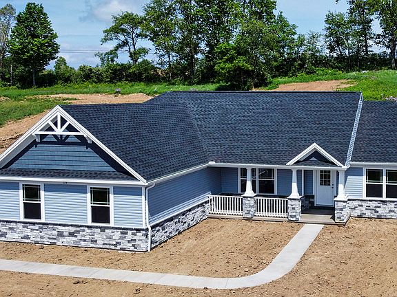Coleford C - front exterior - Craftsman style ranch home with front porch, partial stone front, and