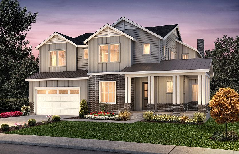 Two-story Marsala plan shown in Elevation A with a three-car garage.