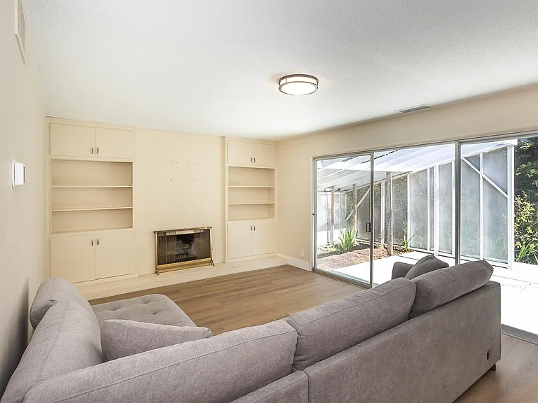Living room with slide to backyard