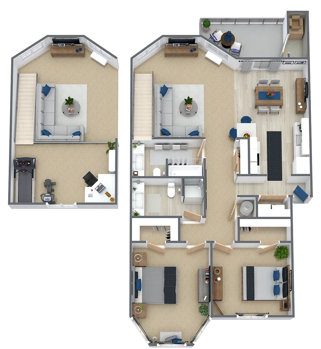 Floor plan 2 Bedroom Loft