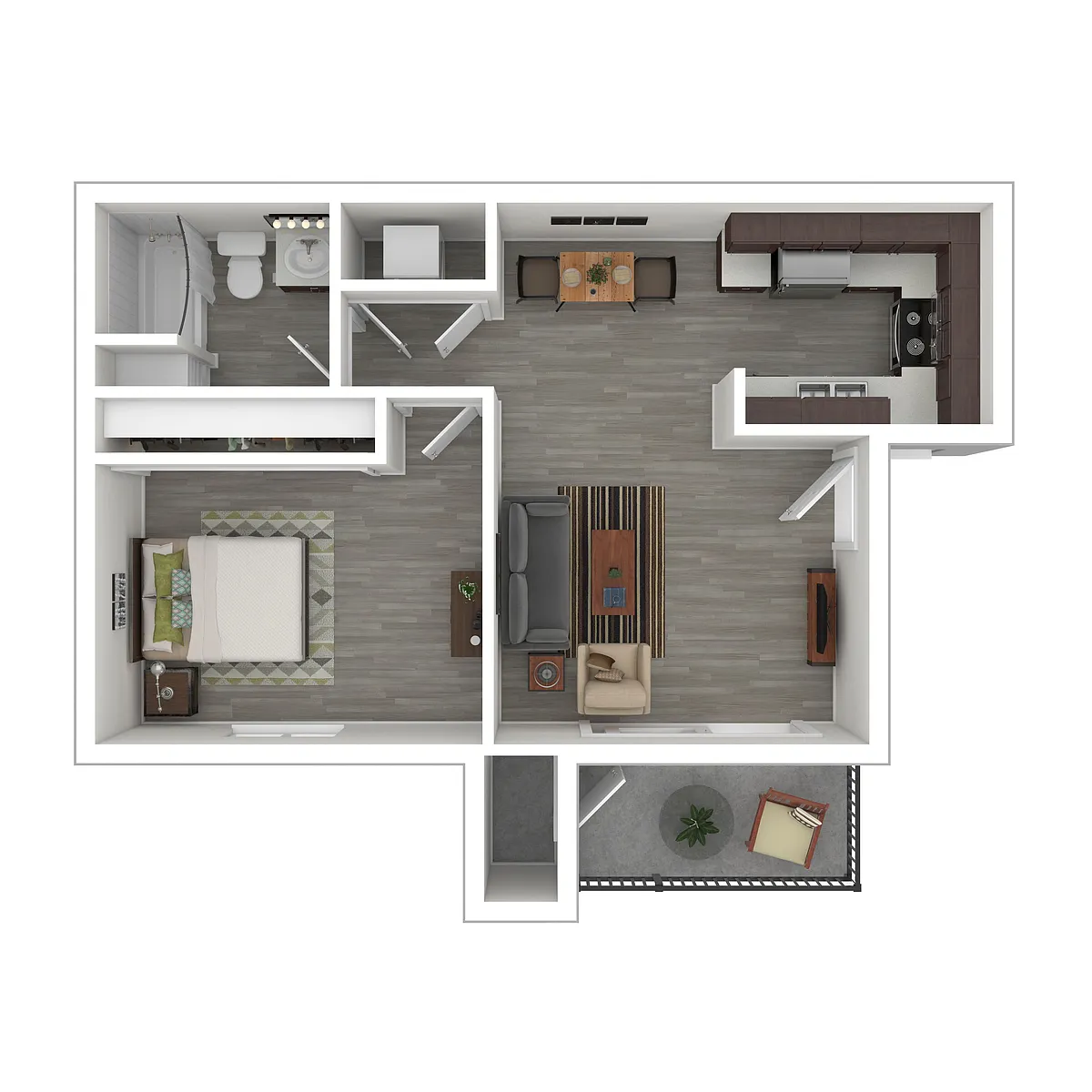 Floor plan REV - One Bedroom/One Bath - 600 sq ft